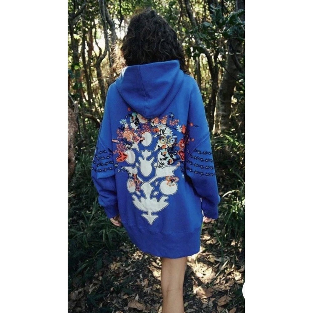 FP Movement by Free People Blue Floral Hoodie